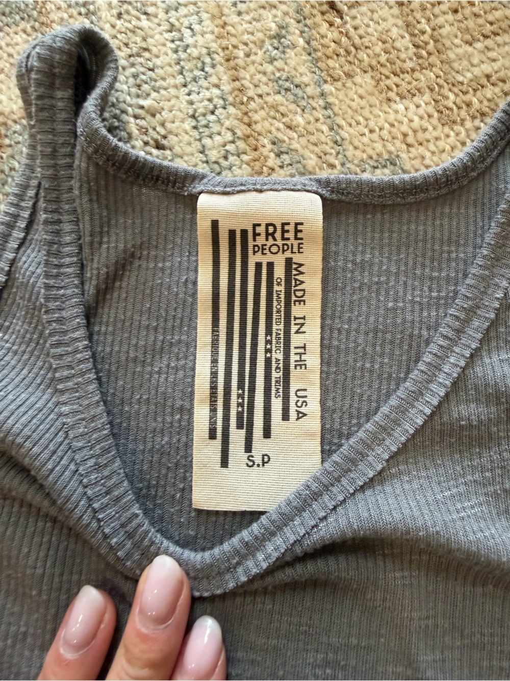Free People Flowy Gray Tank Top - Picture 2 of 4
